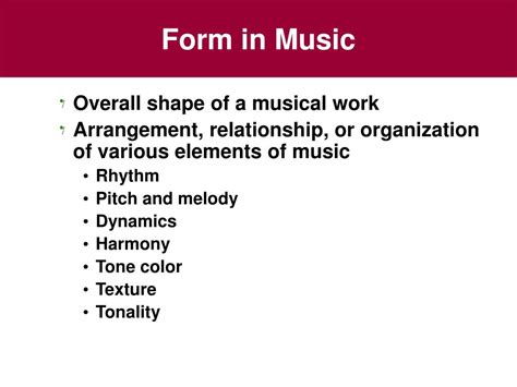 form music definition What is the essence of form in music?